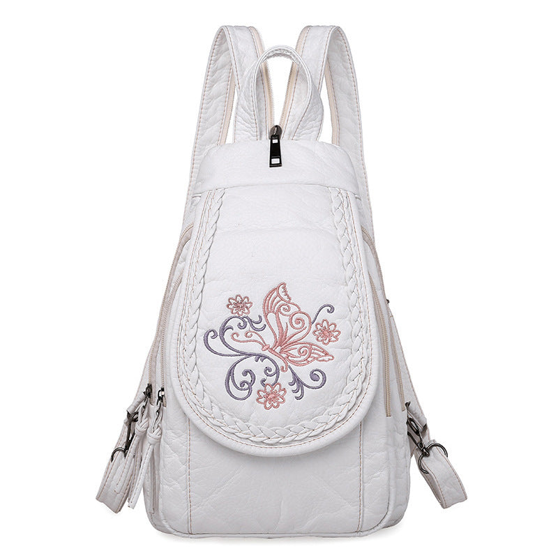 Wholesale PU Embroidery Flower Multifunctional Chest Bag Backpack
